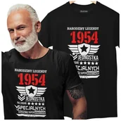 Koszulki męskie - Koszulka na urodziny na 70 lat siedemdziesiąte urodziny Narodziny Legendy 1954 jednostka do zadań specjalnych w kolorze czarnym - miniaturka - grafika 1