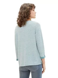 TOM TAILOR Damska bluza Cosy z rękawami 3/4, 32402 - Ever Green Melange, L - Bluzy damskie - miniaturka - grafika 1