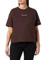 Koszulki i topy damskie - Champion Legacy American Classics W-Script Logo Light Cotton Jersey S-s Boxy Crewneck Koszulka damska, Brązowy, S - miniaturka - grafika 1