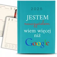 Kalendarze - Kalendarz A5 2025 Turkusowy WIEM WIĘCEJ NIŻ GOOLE Terminarz Planer Wzory - miniaturka - grafika 1