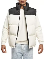 Garnitury - Urban Classics Męska kamizelka outdoorowa pikowana Bodywarmer Streetwear Gilet Jacket, rekreacyjna kamizelka z bloku, rozmiar S do 5XL, czarny/biały, L - miniaturka - grafika 1