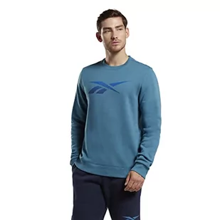 Reebok Męska bluza z długim rękawem z logo, stalowa niebieska S23-R, XL, Steely Blue S23-r, XL - Bluzy męskie - miniaturka - grafika 1