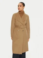 Płaszcze damskie - Liu Jo Płaszcz wełniany WF4060 T4627 Brązowy Regular Fit - miniaturka - grafika 1