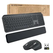 Myszki - Logitech MX Keys combo for Business Gen 2 klawiatura Dołączona RF Wireless + Bluetooth AZERTY Francuski Grafitowy 920-010927 920-010927 - miniaturka - grafika 1