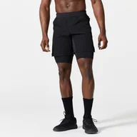 Spodnie sportowe męskie - Spodenki fitness cardio męskie Domyos 2 w 1 - miniaturka - grafika 1