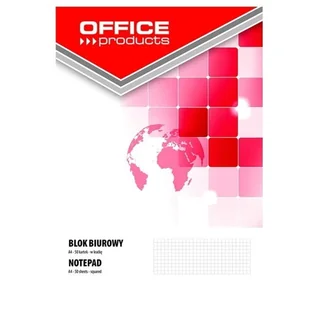 Blok szkolny A4/50 kratka OFFICE PRODUCTS /16045011-99/ - Szkolne artykuły papiernicze - miniaturka - grafika 1