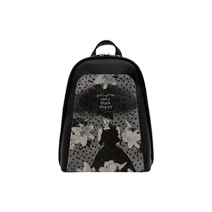 DOGO Wegański plecak damski Tidy Bag – Black Dress, wielokolorowa - Torebki damskie - miniaturka - grafika 1
