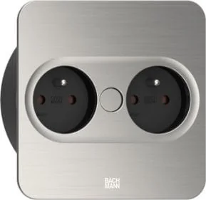 Bachmann BACHMANN TWIST 2 2xUTE 2.0m AEH kątowa o wyglądzie stali nierdzewnej - Gniazdka elektryczne - miniaturka - grafika 1