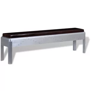 vidaXL vidaXL Aviator ławka z prawdziwej skóry, 160 x 32 45 cm - Ławki do przedpokoju - miniaturka - grafika 1