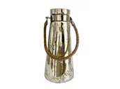 Świeczniki - LAMPION WAZON OSŁONKA SZKLANA SREBRNA 24,5 cm - miniaturka - grafika 1