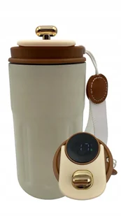 Kubek termiczny na kawę herbatę napoje zimne DO SAMOCHODU LCD TEMPERATURA - Kubki termiczne - miniaturka - grafika 1