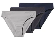 Majtki damskie - esmara® Majtki slipy damskie z bawełną, 3 pary (Granatowy/szary, XL(48/50)) - miniaturka - grafika 1