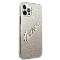 Etui i futerały do telefonów - Guess GUHCP12LPCUGLSGO iPhone 12 Pro Max 6,7" złoty/gold hardcase Glitter Gradient Script GUE001092 - miniaturka - grafika 1