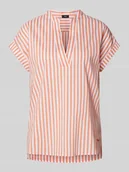 Bluzki damskie - Bluzka z kołnierzem z lamówką - miniaturka - grafika 1