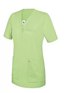 Fartuchy i rękawice kuchenne - BP 1740-435-78-M damski fartuch typu kasak, rękaw 1/2, dekolt w szpic z wąskim paskiem na zatrzask, mieszanka materiału 180,00 g/m², jasnozielony, M - miniaturka - grafika 1