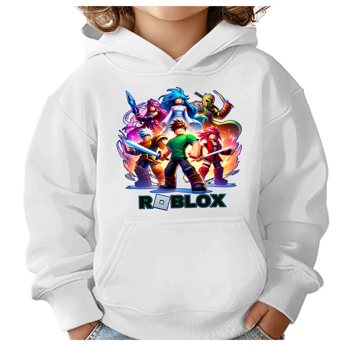 BLUZA DZIECIĘCA Z KAPTUREM ROBLOX 122-128 DLA DZIECKA PREZENT