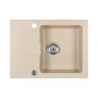 Zlewozmywaki - Kerra Zlewozmywak granitowy jednokomorowy Coast 25 z ociekaczem beżowy - miniaturka - grafika 1