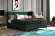 Łóżka - Łóżko tapicerowane kontynentalne Italia 140x200 Butelkowa Zieleń - miniaturka - grafika 1
