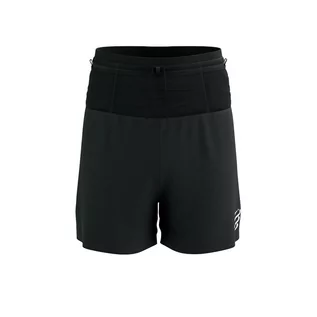 Spodnie sportowe damskie - COMPRESSPORT Spodenki biegowe TRAIL RACING 2-IN-1 SHORT black - grafika 1