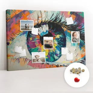 Organizer na ścianę XXL, Tablica Korkowa 120x80 cm - Źrenica oka człowiek + Pinezki - Tablice i flipcharty - miniaturka - grafika 1