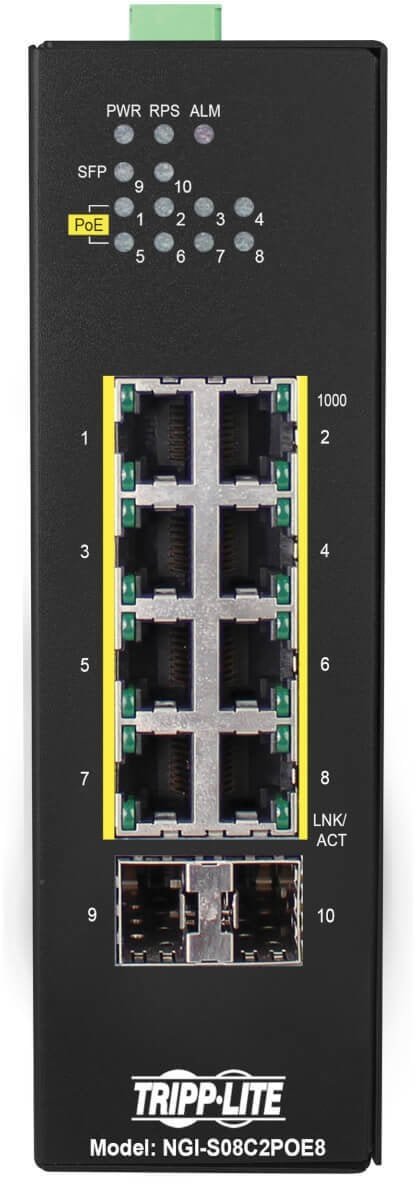 Eaton Tripplite Series 8-Port Lite Managed Industrial Gigab. NGI-S08C2POE8