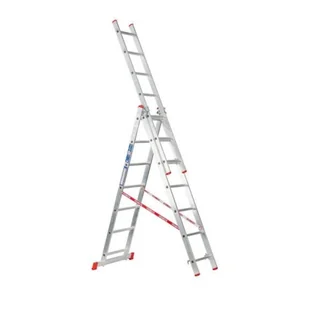 B2B Partner Trzyczęściowa aluminiowa drabina HOBBY, 3x7 stopni, 4,24 m VEN.4407 - Drabiny - miniaturka - grafika 1