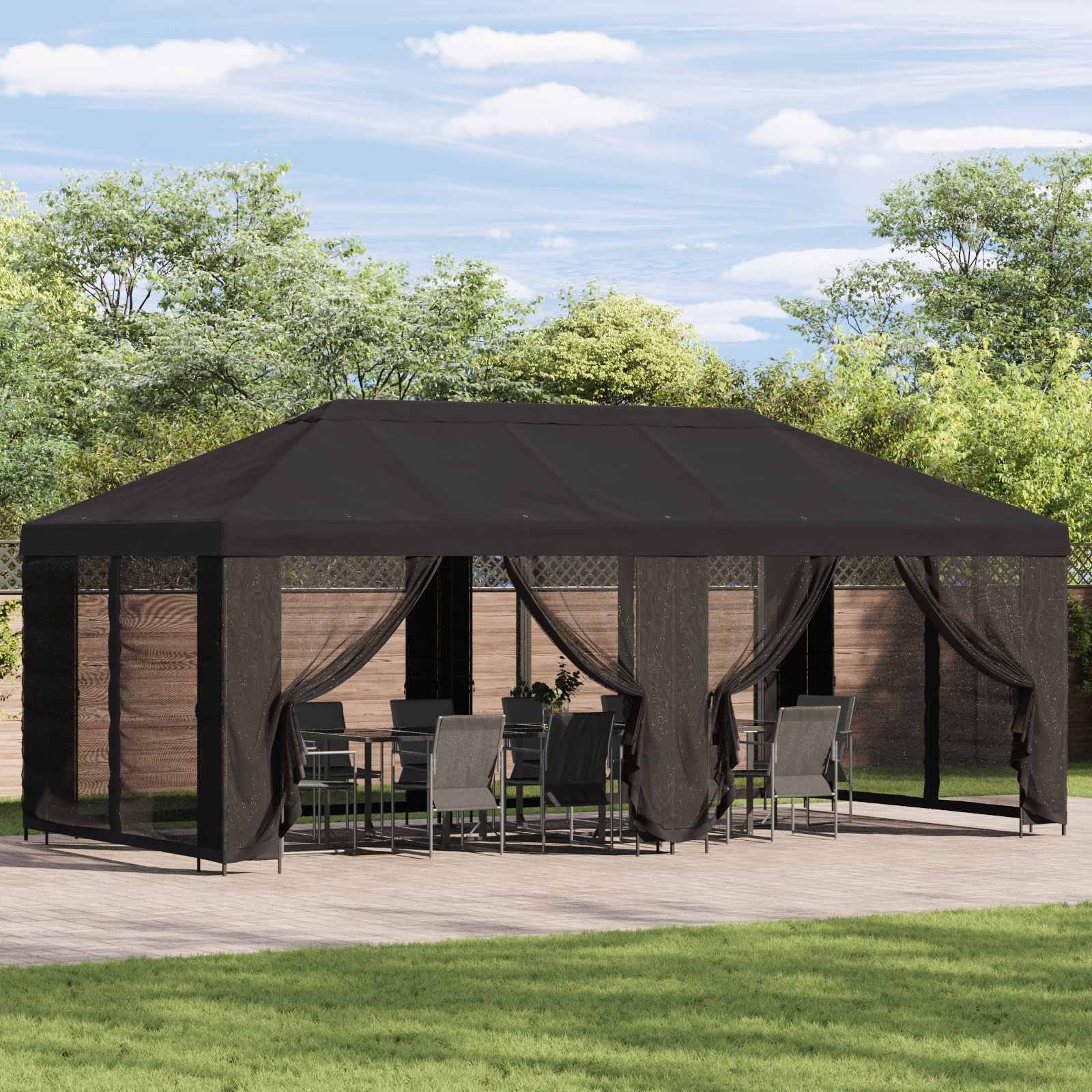 vidaXL Altana ogrodowa 6 x 3 m antracytowy Poliester i Stal 190