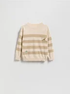 Bluzy i sweterki niemowlęce - Reserved - Sweter w paski - beżowy - miniaturka - grafika 1