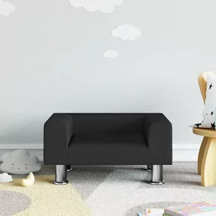 vidaXL Sofa dla dzieci, czarna, 50x40x26,5 cm, aksamitna - Meble do sypialni - miniaturka - grafika 1