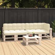 Poduszki ogrodowe - vidaXL Poduszki na sofę z palet, 5 szt., kremowe - miniaturka - grafika 1
