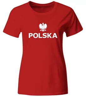Koszulka Kibica Reprezentacji Polski. Koszulka Damska Dla Kibica, Czerwona, Roz. XL - Koszulki sportowe damskie - miniaturka - grafika 1