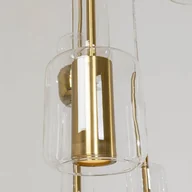 Lampy sufitowe - Lampa wisząca Kare Candy Bar, kolor złoty, stal, szkło, 6-punktowa. - miniaturka - grafika 1