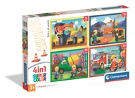 Puzzle - Clementoni, puzzle 4w1 super kolor busy at work 21741 - miniaturka - grafika 1