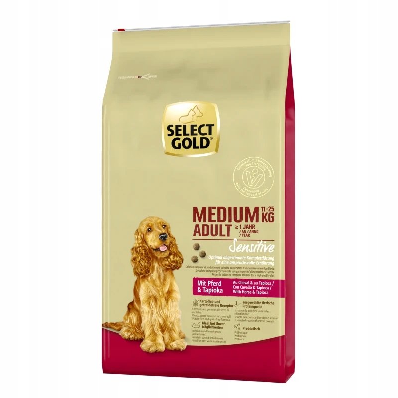 SELECT GOLD Sensitive Adult Medium Konina i tapioka 12 kg