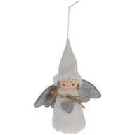 Bombki - ZAWIESZKA BOMBKA DEKORACYJNA ANIOŁEK 14CM BIAŁY - miniaturka - grafika 1