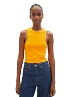 Koszulki i topy damskie - TOM TAILOR Denim Cropped Basic Top damski, 31684 - Jasny pomarańczowy mango, L-XL - miniaturka - grafika 1