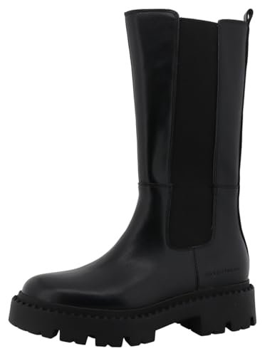 Tom Tailor Damskie 8490140012 modne kozaki, czarne, 38 EU, czarny, 38