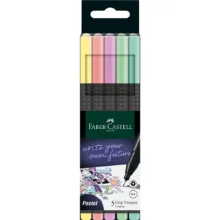 Cienkopisy Grip 2010 pastel 5 kolorów - Faber Castell - Cienkopisy - miniaturka - grafika 1