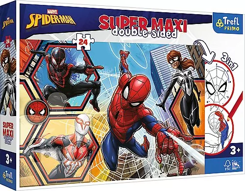 Puzzle 24 Super Maxi dla dzieci - Spiderman wyrusza do akcji wiek 3+