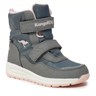 Śniegowce KangaRoos K-Pe Nala V Rtx 18939 000 2017 Steel Grey/Frost Pink - Buty dla dziewczynek - miniaturka - grafika 1