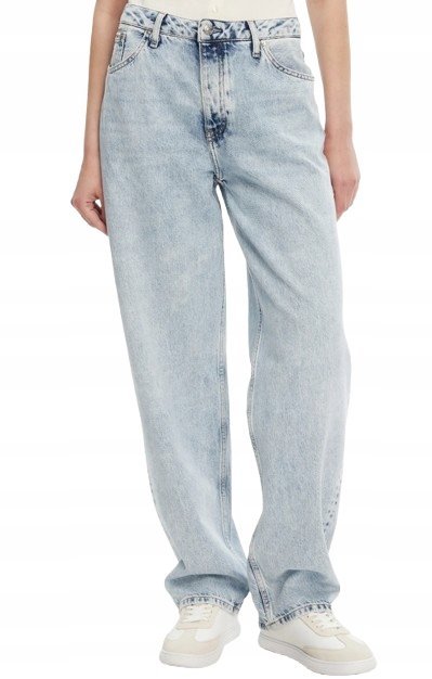 CALVIN KLEIN JEANS JEANSY MOM JEANS WYSOKI STAN PRZETARCIA BAWEŁNA 34 K_A