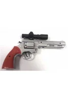 Militaria i wojskowość - Pistolet z lunetą srebrny - miniaturka - grafika 1