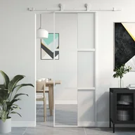 Drzwi wewnętrzne - Drzwi przesuwne, złote, 76x205 cm, szkło hartowane i aluminium 8721012120389 - miniaturka - grafika 1