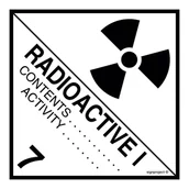 Systemy ekspozycyjne i znaki informacyjne - MB007 MATERIAŁY PROMIENIOTWÓRCZE W OPAKOWANIU, FN - FOLIA SAMOPRZYLEPNA; (400X400MM) - miniaturka - grafika 1