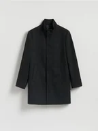 Płaszcze damskie - Reserved - Płaszcz z wiskozą - czarny - miniaturka - grafika 1