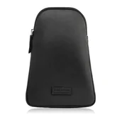 Torebki damskie - Plecak męski skórzany na jedno ramię na skos mały czarny t-118-bl - miniaturka - grafika 1