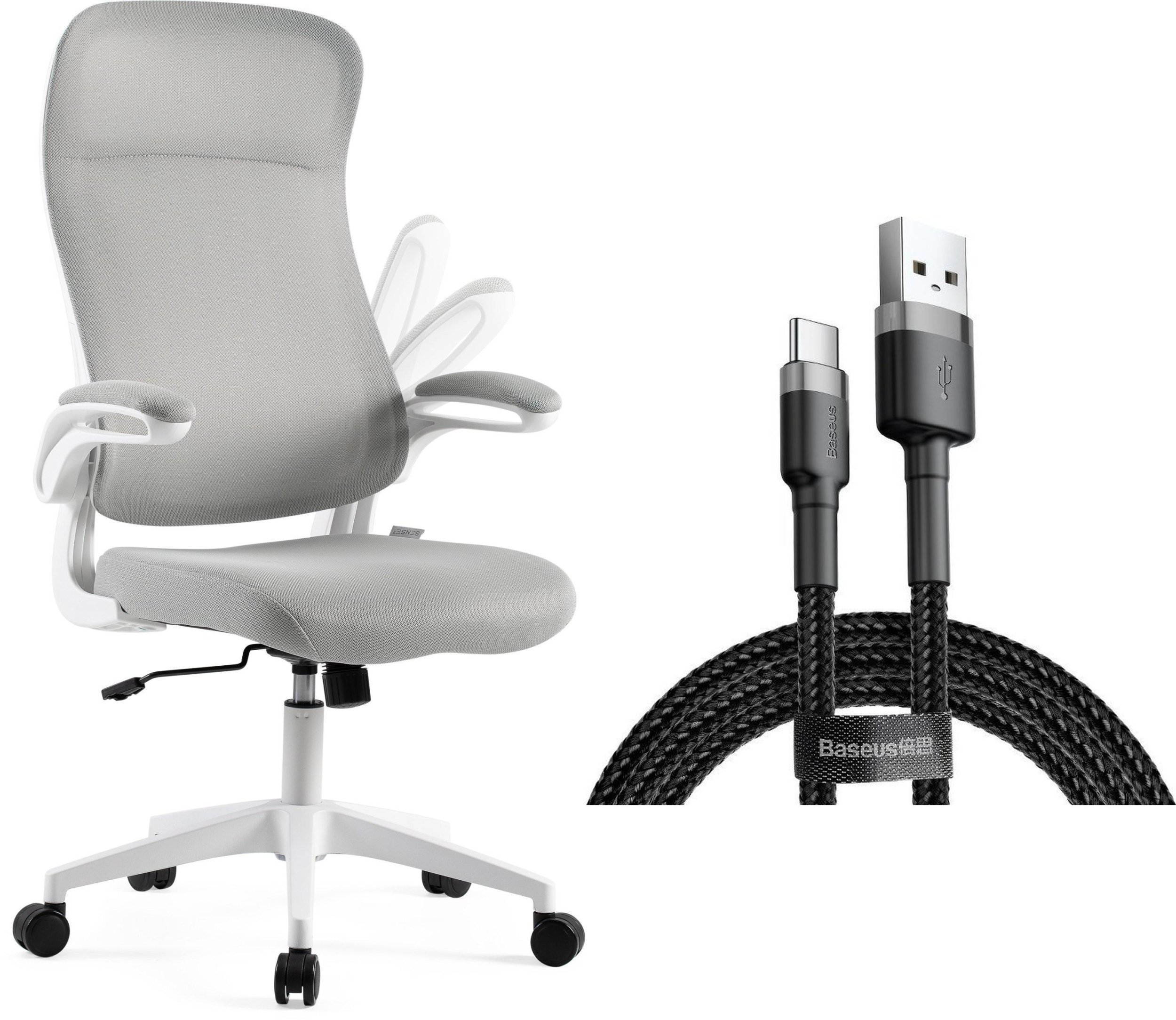 SENSE7 Krzesło biurowe Revo Szare + kabel usb