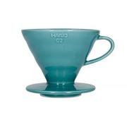 Zaparzacze i kawiarki - Hario - ceramiczny dripper V60-02 - turkusowy - miniaturka - grafika 1