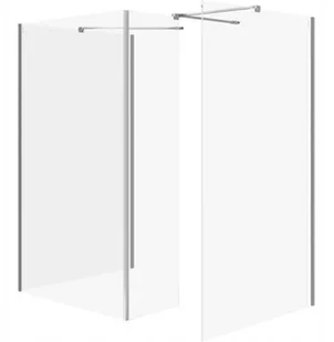 Kabina B808 walk-in ze ścianką ruchomą Cersanit Mille chrom 90x90X90x200 cm - Kabiny prysznicowe - miniaturka - grafika 1