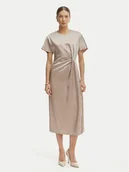 Sukienki - Rinascimento Sukienka koktajlowa CFC0127457003 Beżowy Regular Fit - miniaturka - grafika 1